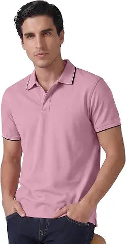 XYXX Accent Men's Solid Cotton Polo T Shirt | Collar Tshirts | Half Sleeves | Solid-Slim Fit